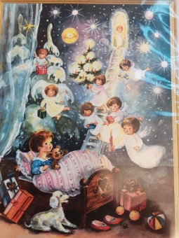 Julkort - Änglar i barnrum